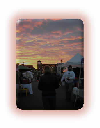 Morning sunrise at the Farmers' Market
